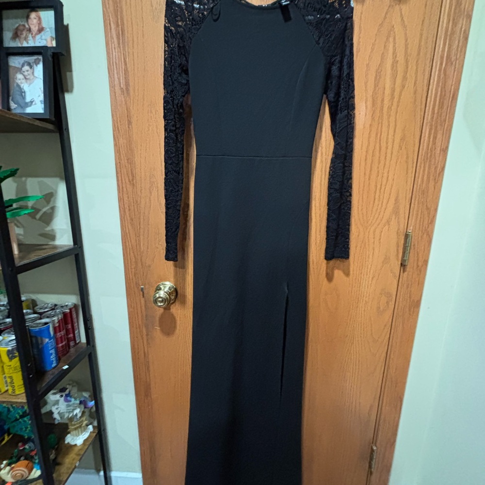 Windsor Black Long Sleeve Lace Dress